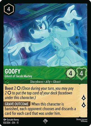 (083/204)  Goofy - Ghost of Jacob Marley - Winterspell  Cold Foil