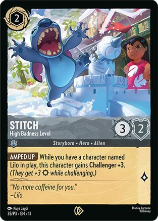 (035)  Stitch - High Badness Level - Disney Lorcana Promo Cards  Cold Foil