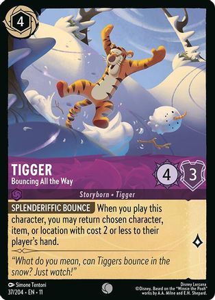 (037/204)  Tigger - Bouncing All the Way - Winterspell  Normal