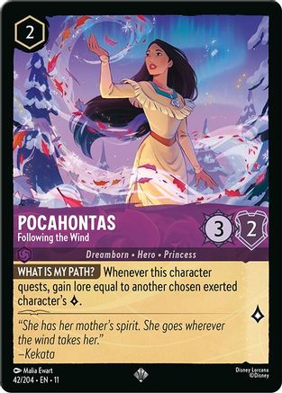 (042/204)  Pocahontas - Following the Wind - Winterspell  Cold Foil