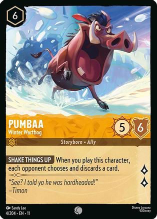 (004/204)  Pumbaa - Winter Warthog - Winterspell  Cold Foil