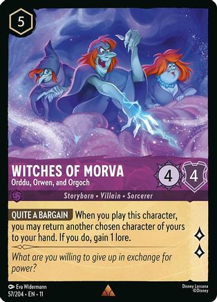 (057/204)  Witches of Morva - Orddu, Orwen, and Orgoch - Winterspell  Cold Foil