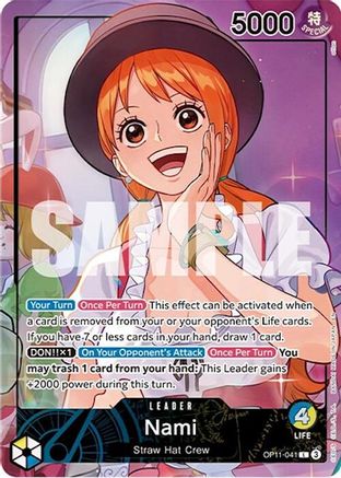 (OP11-041) Nami (Whole Cake Island Arc) - One Piece Promotion Cards Foil