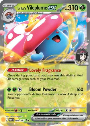 Erika's Vileplume ex (3/null) - ME Ascended Heroes Holofoil - Double Rare