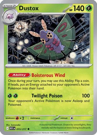 Dustox (15/217) - ME Ascended Heroes Reverse Holofoil - Uncommon