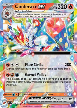 Cinderace ex (38) - ME Ascended Heroes Holofoil - Double Rare