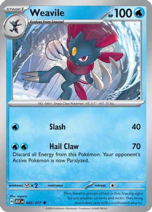 Weavile (45/217) - ME Ascended Heroes  - Uncommon