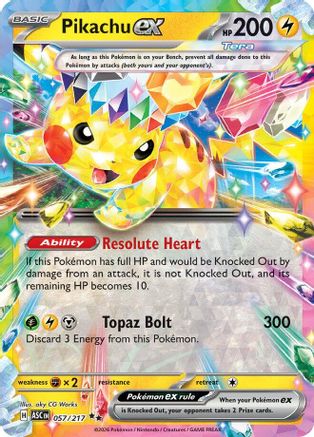 Pikachu ex (57/217) - ME Ascended Heroes Holofoil - Double Rare