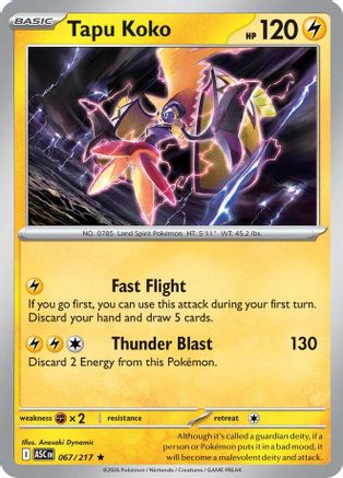 Tapu Koko (67) - ME Ascended Heroes Reverse Holofoil - Rare