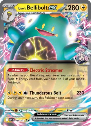 Iono's Bellibolt ex (70/217) - ME Ascended Heroes Holofoil - Double Rare