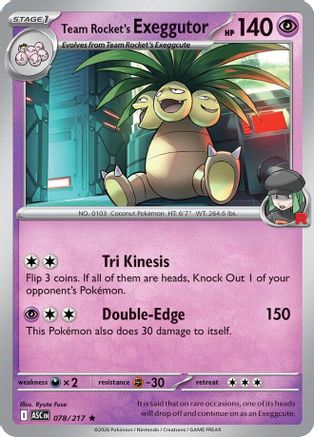 Team Rocket's  exeggutor (78) - ME Ascended Heroes Holofoil - Rare