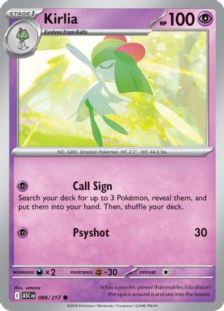 Kirlia (88/null) - ME Ascended Heroes  - Common