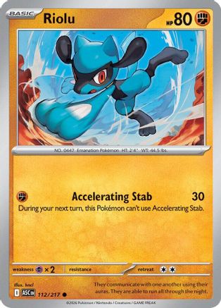 Riolu (112) - ME Ascended Heroes Reverse Holofoil - Common