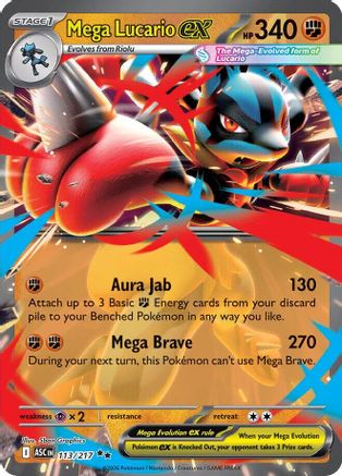 Mega Lucario ex (113) - ME Ascended Heroes Holofoil - Double Rare