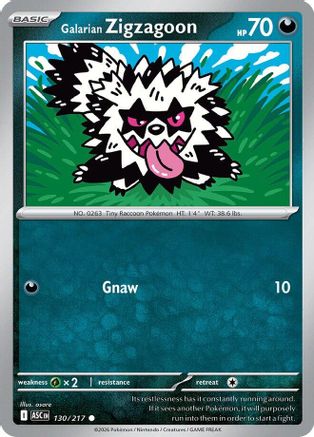 Galarian Zigzagoon (130/null) - ME Ascended Heroes  - Common