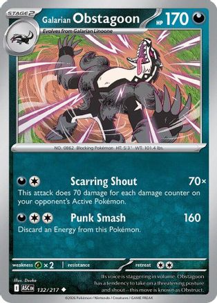 Galarian Obstagoon (132/217) - ME Ascended Heroes  - Uncommon