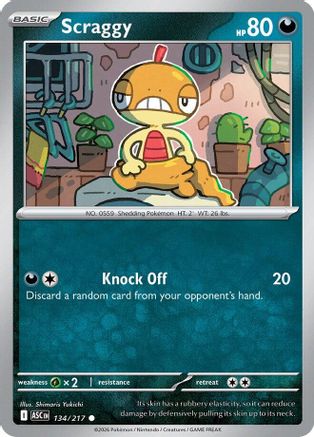 Scraggy (134) - ME Ascended Heroes Reverse Holofoil - Common