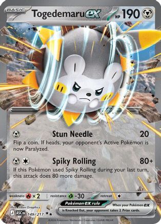 Togedemaru ex (149) - ME Ascended Heroes Holofoil - Double Rare