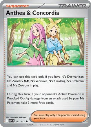 Anthea & Concordia (182/217) - ME Ascended Heroes Reverse Holofoil - Uncommon