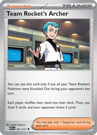 Team Rocket's Archer (201) - ME Ascended Heroes Reverse Holofoil - Uncommon