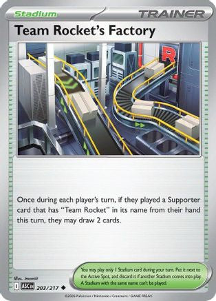 Team Rocket's Factory (203) - ME Ascended Heroes Reverse Holofoil - Uncommon