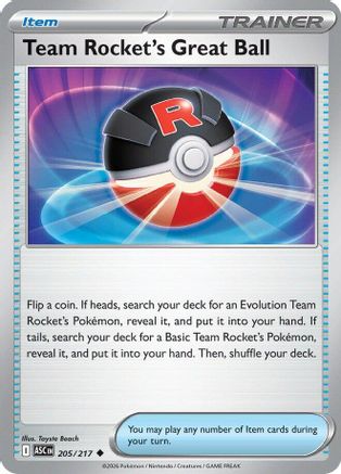 Team Rocket's Great Ball (205) - ME Ascended Heroes Reverse Holofoil - Uncommon