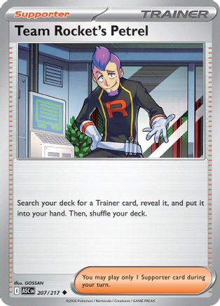 Team Rocket's Petrel (207) - ME Ascended Heroes Reverse Holofoil - Uncommon