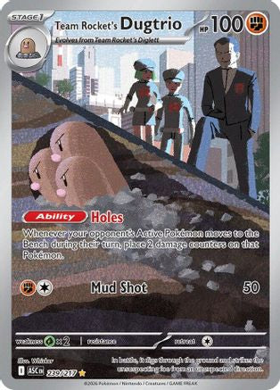 Team Rocket's Dugtrio (239/217) - ME Ascended Heroes Holofoil - Illustration Rare