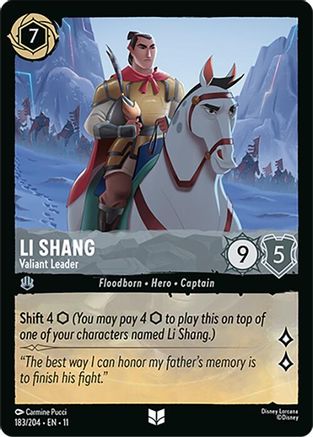 (183/204)  Li Shang - Valiant Leader - Winterspell  Cold Foil