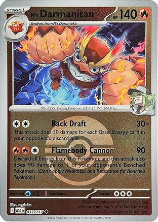 N's Darmanitan (Poke Ball) (33) - ME Ascended Heroes Reverse Holofoil - Uncommon