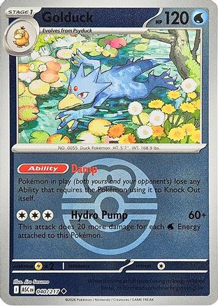Golduck (Love Ball) (40/null) - ME Ascended Heroes Reverse Holofoil - Uncommon