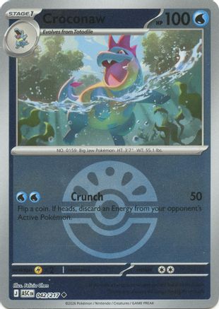 Croconaw (Friend Ball) (42/null) - ME Ascended Heroes Reverse Holofoil - Uncommon