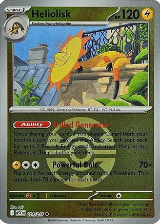 Heliolisk (Quick Ball) (64/217) - ME Ascended Heroes Reverse Holofoil - Uncommon