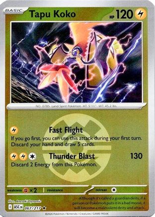 Tapu Koko (Quick Ball) (67) - ME Ascended Heroes Reverse Holofoil - Rare