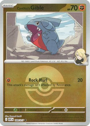 Cynthia's Gible (Poke Ball) (109/null) - ME Ascended Heroes Reverse Holofoil - Common