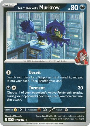Team Rocket's Murkrow (Team Rocket) (126/null) - ME Ascended Heroes Reverse Holofoil - Common