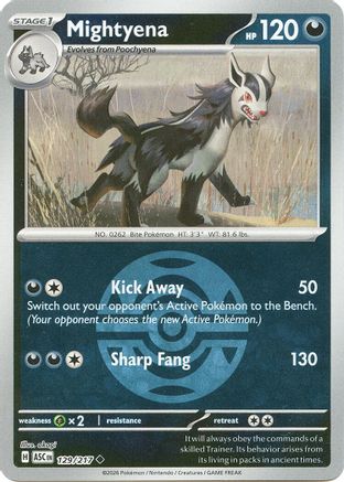 Mightyena (Dusk Ball) (129/217) - ME Ascended Heroes Reverse Holofoil - Uncommon