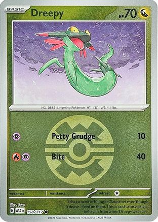 Dreepy (Quick Ball) (158/217) - ME Ascended Heroes Reverse Holofoil - Common