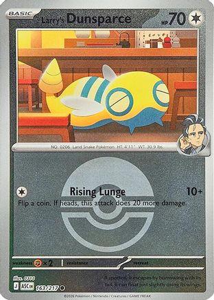 Larry's Dunsparce (Poke Ball) (163/null) - ME Ascended Heroes Reverse Holofoil - Common