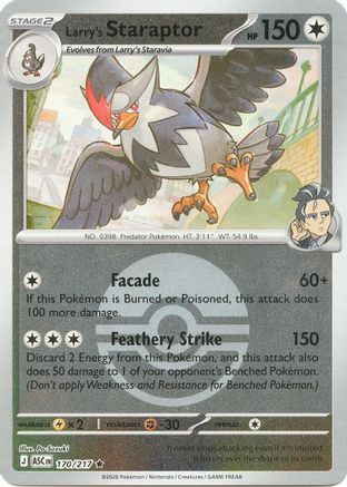 Larry's Staraptor (Poke Ball) (170/217) - ME Ascended Heroes Reverse Holofoil - Rare