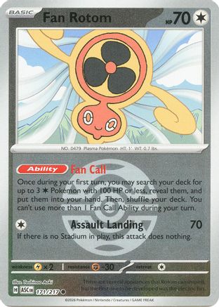 Fan Rotom (Dusk Ball) (171/217) - ME Ascended Heroes Reverse Holofoil - Common