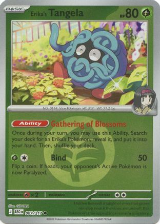 Erika's Tangela (Energy Symbol Pattern) (7/217) - ME Ascended Heroes Reverse Holofoil - Common