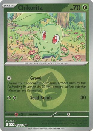Chikorita (Energy Symbol Pattern) (8/null) - ME Ascended Heroes Reverse Holofoil - Common