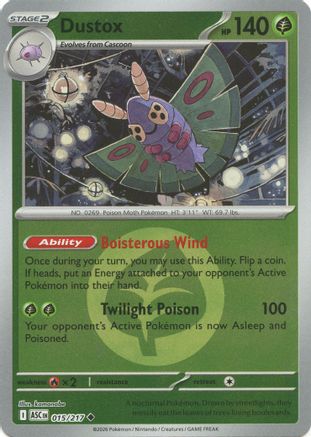 Dustox (Energy Symbol Pattern) (15/217) - ME Ascended Heroes Reverse Holofoil - Uncommon