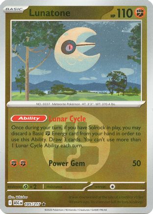 Lunatone (Energy Symbol Pattern) (105/null) - ME Ascended Heroes Reverse Holofoil - Rare