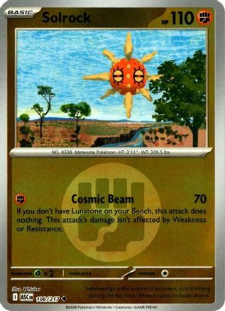 Solrock (Energy Symbol Pattern) (106) - ME Ascended Heroes Reverse Holofoil - Uncommon