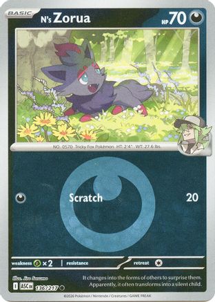N's Zorua (Energy Symbol Pattern) (136/null) - ME Ascended Heroes Reverse Holofoil - Common