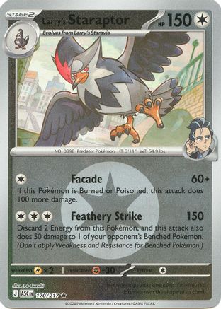 Larry's Staraptor (Energy Symbol Pattern) (170/217) - ME Ascended Heroes Reverse Holofoil - Rare