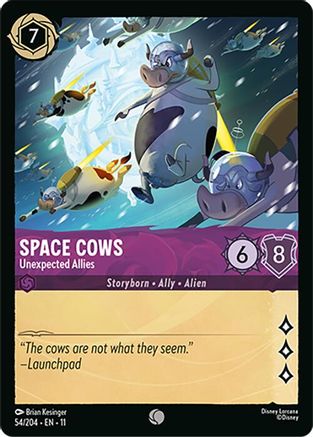(054/204)  Space Cows - Unexpected Allies - Winterspell  Cold Foil