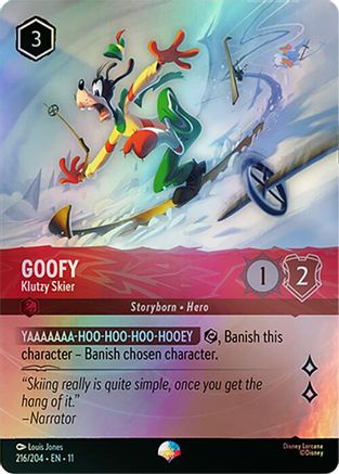 (216/204)  Goofy - Klutzy Skier (Epic) - Winterspell  Holofoil